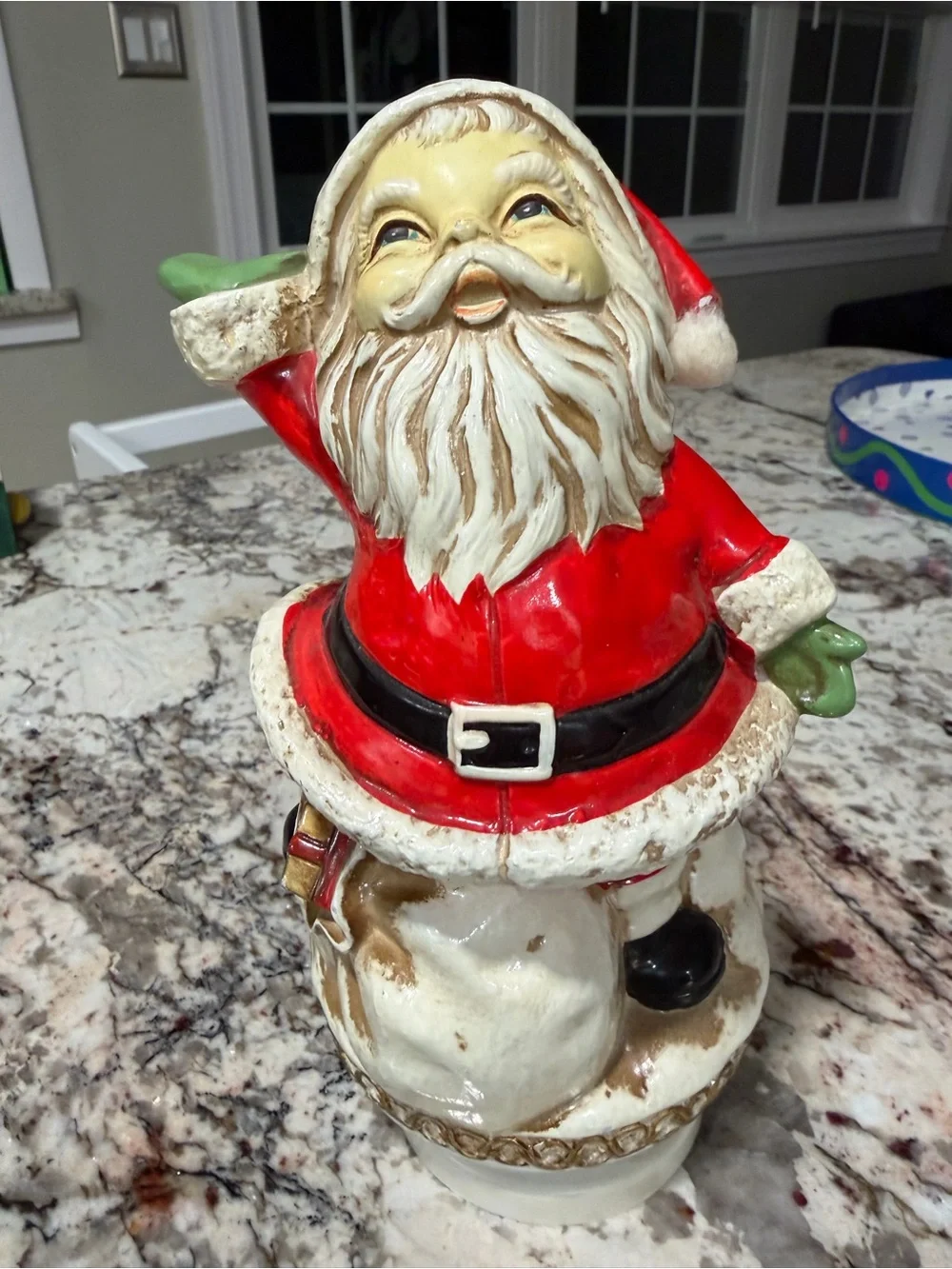 Ensco Santa Presents Music Box Jingle Bells Dashing Through The Snow Xmas Vtg 70
